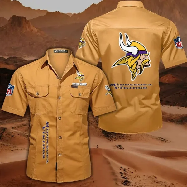 Minnesota Vikings Military Cargo Cotton Shirts - Image 2