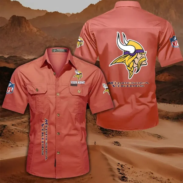 Minnesota Vikings Military Cargo Cotton Shirts - Image 3