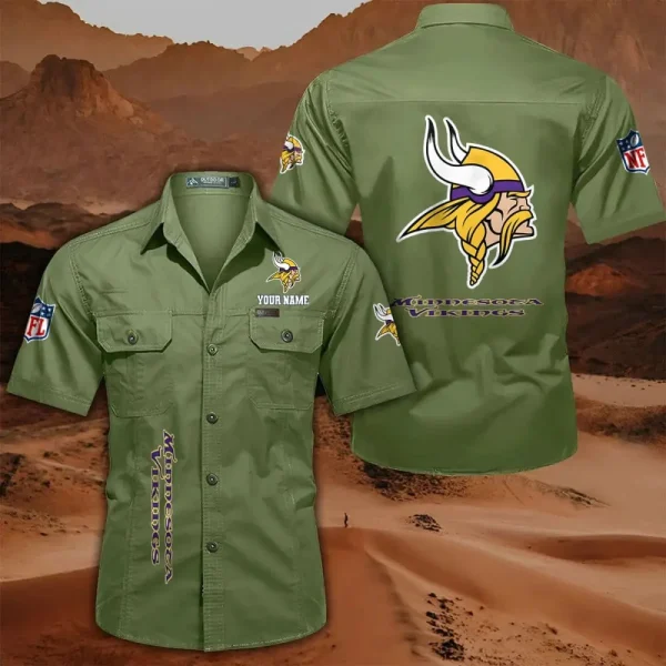 Minnesota Vikings Military Cargo Cotton Shirts - Image 4