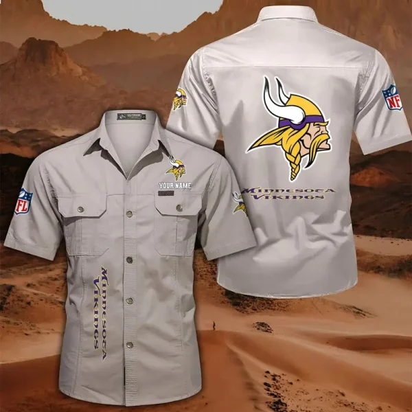 Minnesota Vikings Military Cargo Cotton Shirts - Image 5