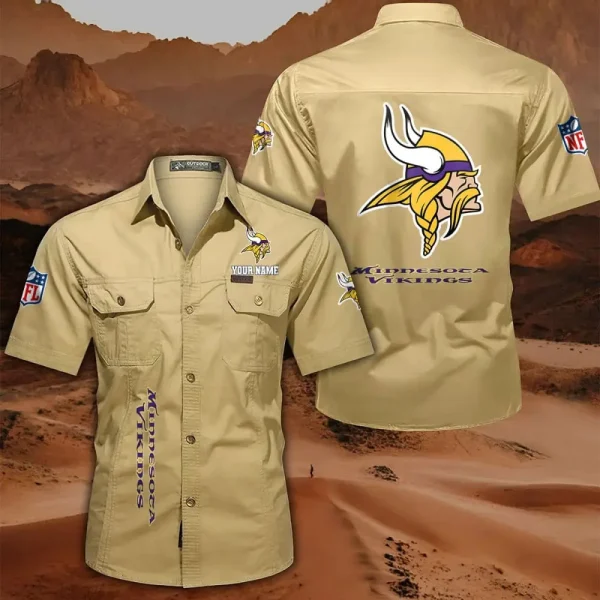 Minnesota Vikings Military Cargo Cotton Shirts - Image 6