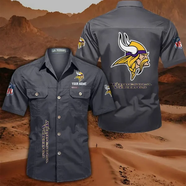 Minnesota Vikings Military Cargo Cotton Shirts