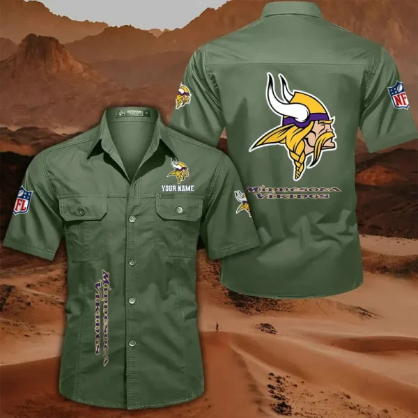 Minnesota Vikings Military Cargo Cotton Shirts - Image 7