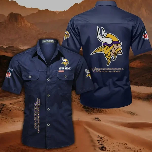 Minnesota Vikings Military Cargo Cotton Shirts - Image 8