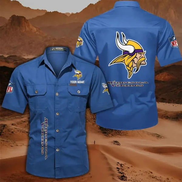 Minnesota Vikings Military Cargo Cotton Shirts - Image 9