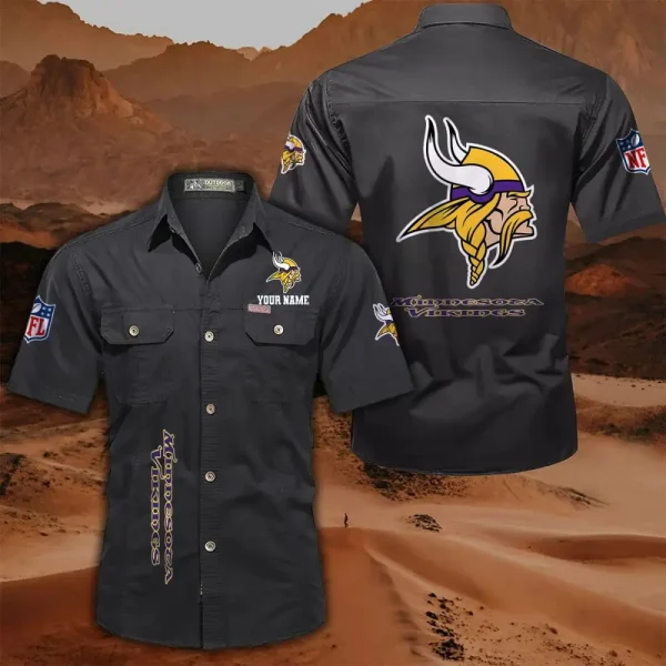 Minnesota Vikings Military Cargo Cotton Shirts - Image 10