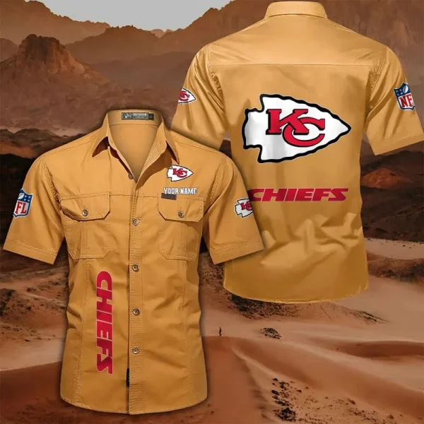 Kansas City Chiefs Military Cargo Cotton Shirts - Image 2