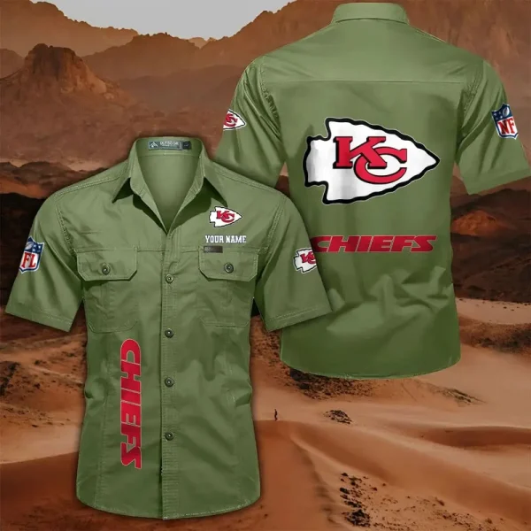 Kansas City Chiefs Military Cargo Cotton Shirts - Image 4