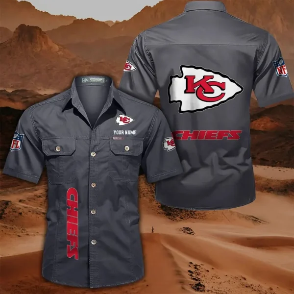 Kansas City Chiefs Military Cargo Cotton Shirts - Image 7