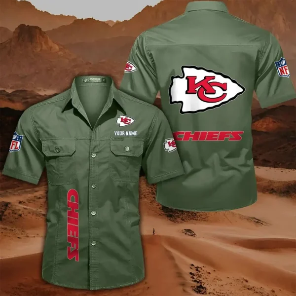 Kansas City Chiefs Military Cargo Cotton Shirts - Image 8