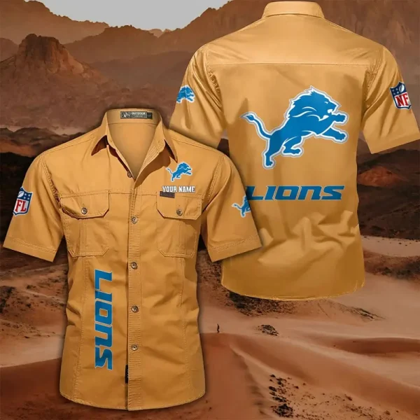 Detroit Lions Military Cargo Cotton Shirts - Image 2