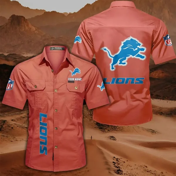 Detroit Lions Military Cargo Cotton Shirts - Image 3