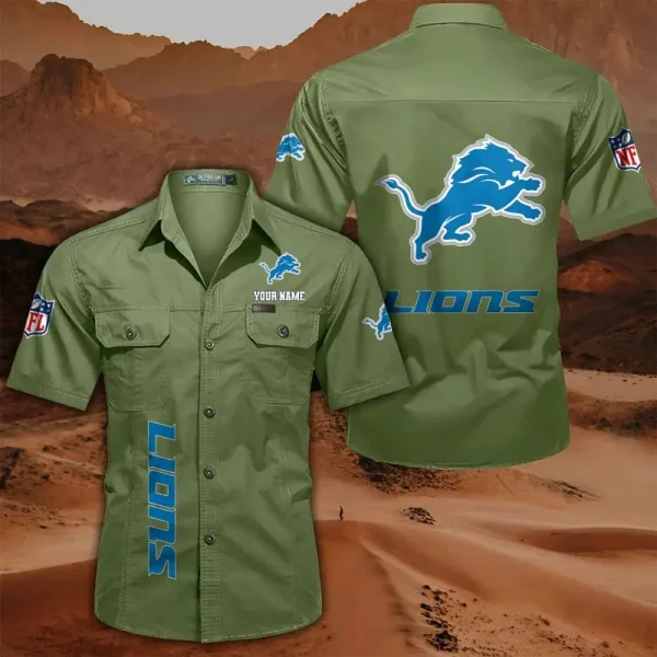 Detroit Lions Military Cargo Cotton Shirts - Image 4
