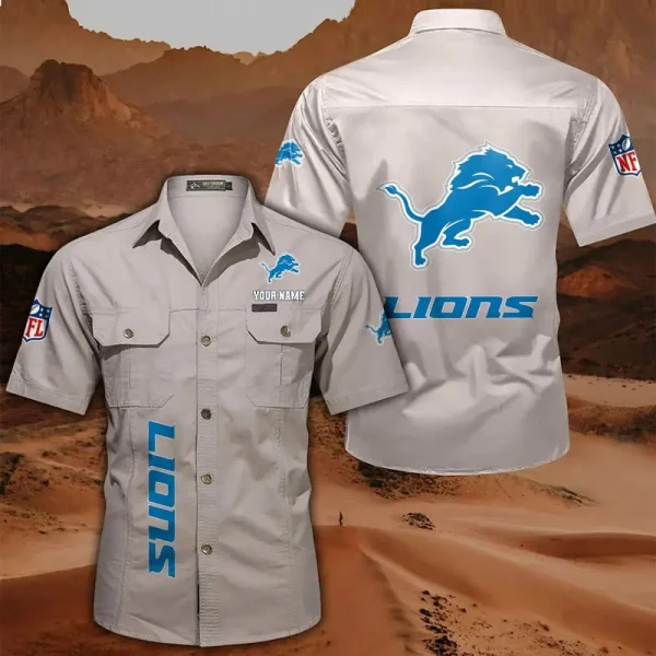 Detroit Lions Military Cargo Cotton Shirts - Image 5