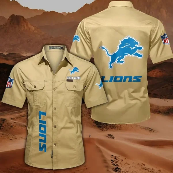 Detroit Lions Military Cargo Cotton Shirts - Image 6