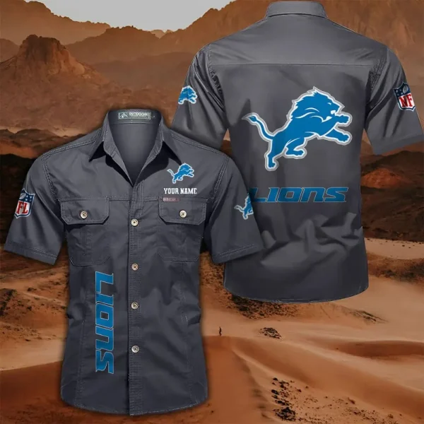 Detroit Lions Military Cargo Cotton Shirts - Image 7