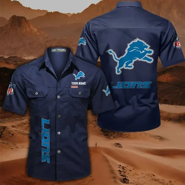 Detroit Lions Military Cargo Cotton Shirts - Image 9