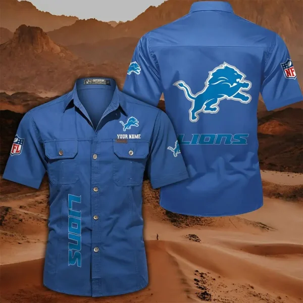 Detroit Lions Military Cargo Cotton Shirts - Image 10