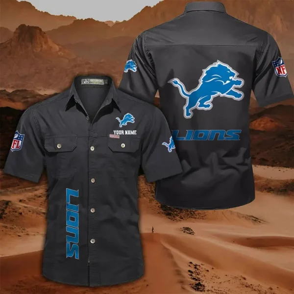 Detroit Lions Military Cargo Cotton Shirts