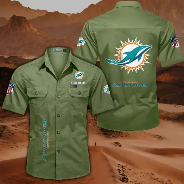 Miami Dolphins Military Cargo Cotton Shirts - Image 4
