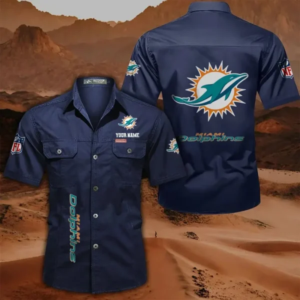 Miami Dolphins Military Cargo Cotton Shirts - Image 8