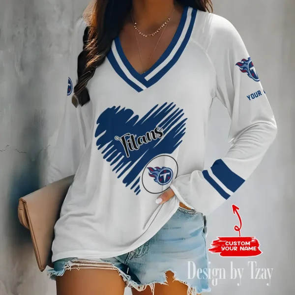 Tennessee Titans NFL Women Cross-Border Long Sleeve T-Shirt New 2025 BGVPS198