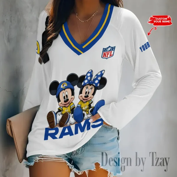 Los Angeles Rams NFL Women Cross-Border Long Sleeve T-Shirt New 2025 BGVPS177