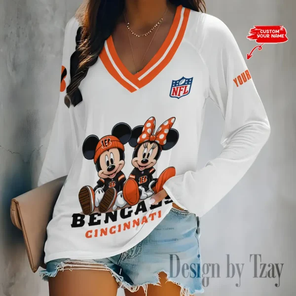 Cincinnati Bengals NFL Women Cross-Border Long Sleeve T-Shirt New 2025 BGVPS179
