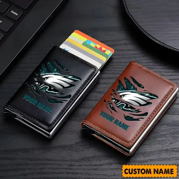 Philadelphia Eagles Credit Card Holder Leather Wallet SPTCHLW066