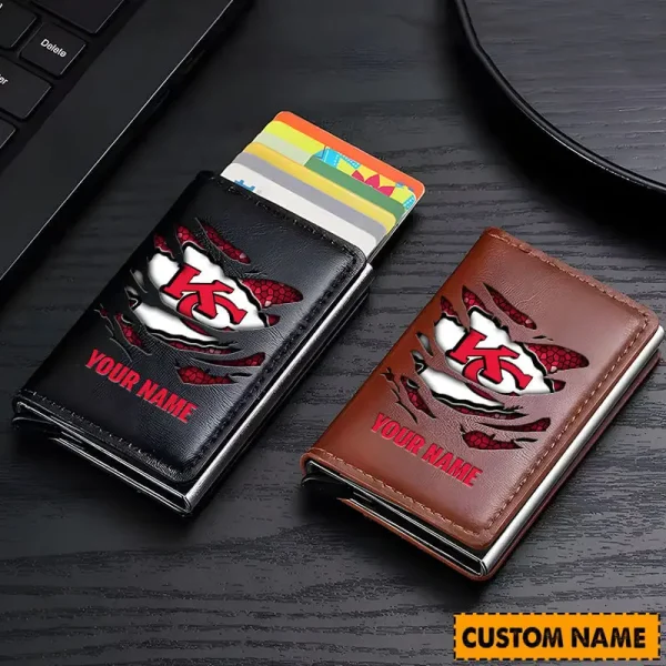 Kansas City Chiefs Credit Card Holder Leather Wallet SPTCHLW081