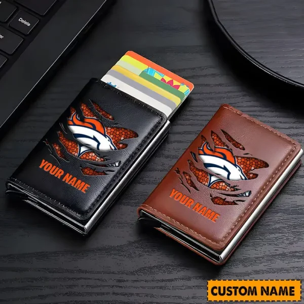 Denver Broncos Credit Card Holder Leather Wallet SPTCHLW088