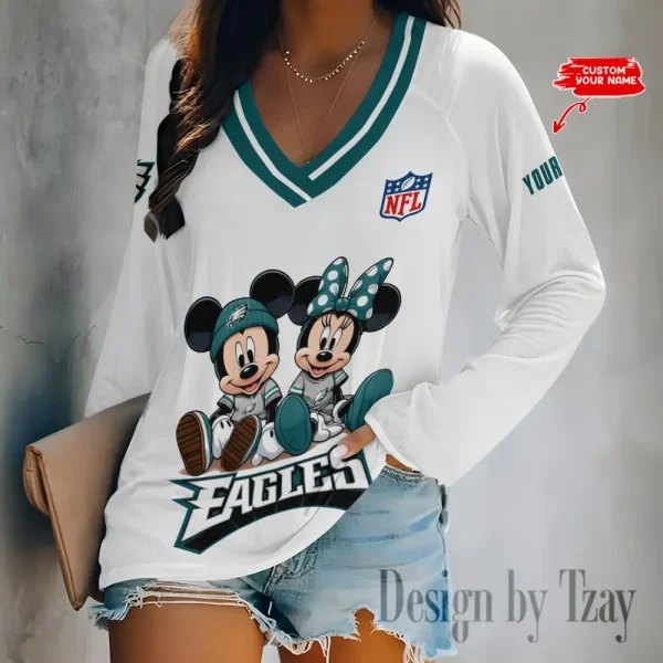 Philadelphia Eagles NFL Women Cross-Border Long Sleeve T-Shirt New 2025 BGVPS188