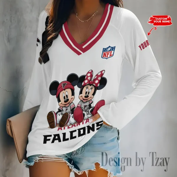 Atlanta Falcons NFL Women Cross-Border Long Sleeve T-Shirt New 2025 BGVPS195