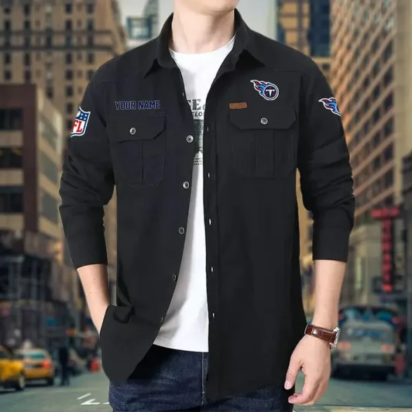 Tennessee Titans Men's Long Sleeve Work Shirt SPTMLSWS023 - Image 2
