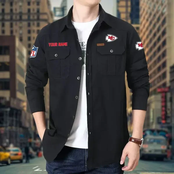 Kansas City Chiefs Men's Long Sleeve Work Shirt SPTMLSWS030 - Image 5