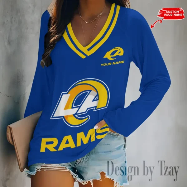 Los Angeles Rams NFL Women Cross-Border Long Sleeve T-Shirt New 2025 BGVPS257