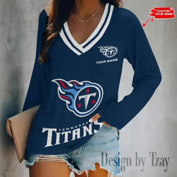 Tennessee Titans NFL Women Cross-Border Long Sleeve T-Shirt New 2025 BGVPS265
