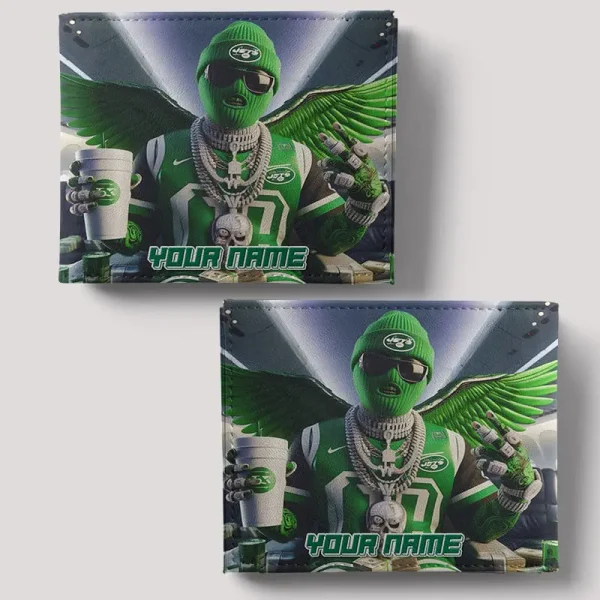 New York Jets Special All Over Print Leather Horizontal Wallet New 2025 SPTLHTW025 - Image 2