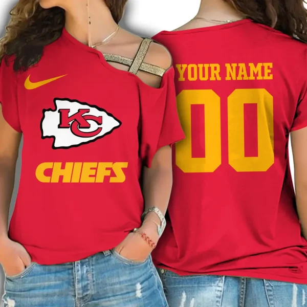 Kansas City Chiefs Custom Name One Shoulder Shirt