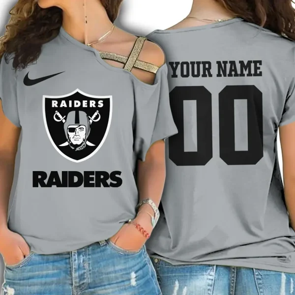 Las Vegas Raiders Custom Name One Shoulder Shirt