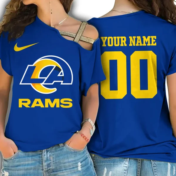Los Angeles Rams Custom Name One Shoulder Shirt
