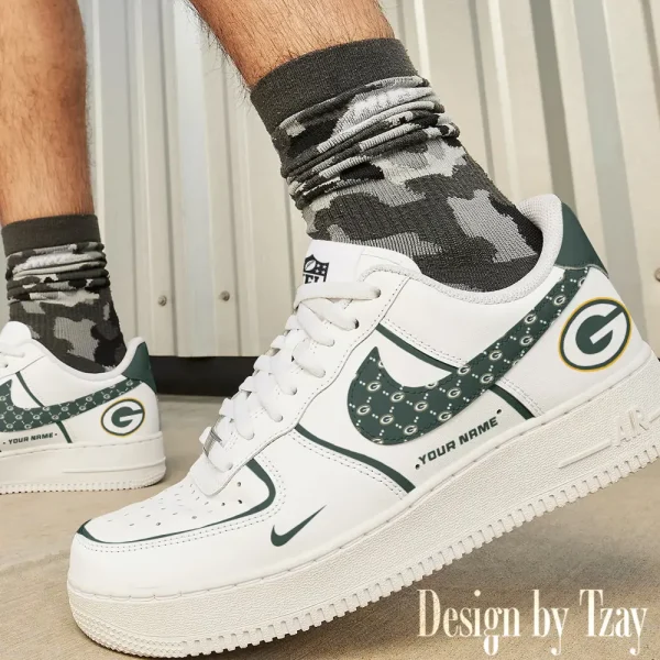 BGAF1S640-Green Bay Packers Personalized New AF1 Shoes - Image 2