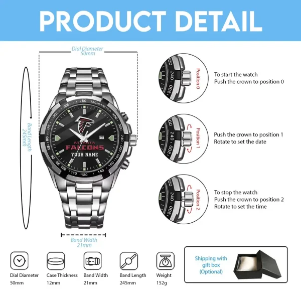 Atlanta Falcons Alloy Men Quartz Watch - Image 3