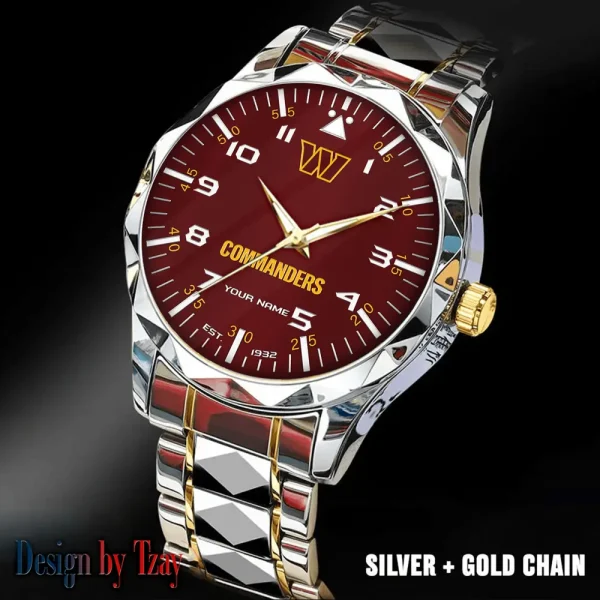 Washington Commanders Luxury Diamond Men Wristwatch Trending 2025 SPTDMW032 - Image 5