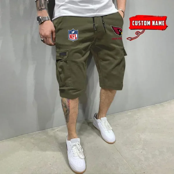 Arizona Cardinals Men’s Patched Drawstring Waist Cargo Shorts SPTMPDWCS001 - Image 4