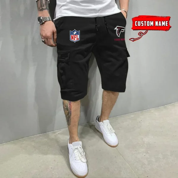 Atlanta Falcons Men’s Patched Drawstring Waist Cargo Shorts SPTMPDWCS002 - Image 2