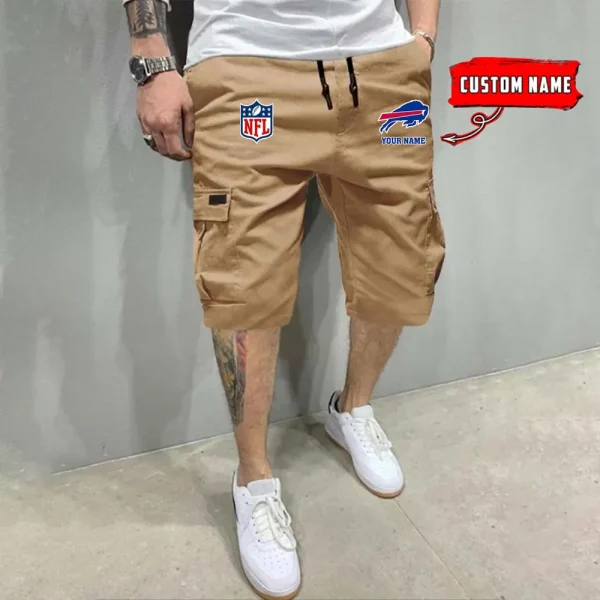 Buffalo Bills Men’s Patched Drawstring Waist Cargo Shorts SPTMPDWCS004 - Image 4
