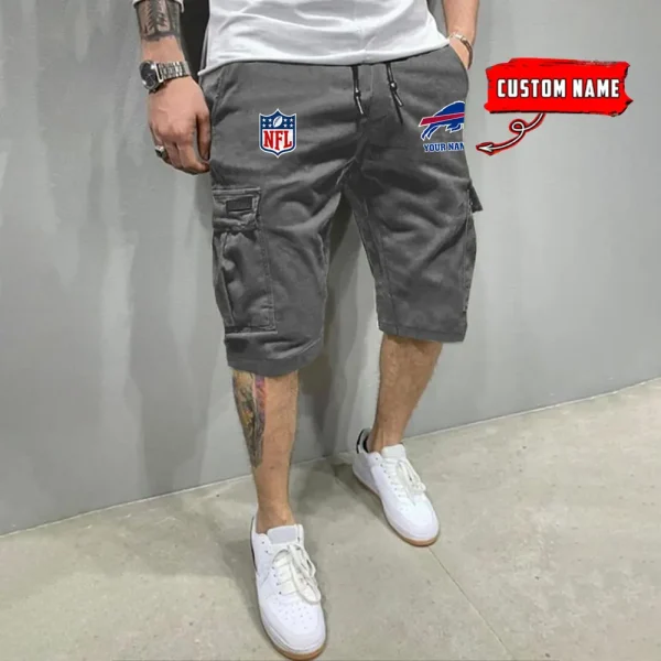 Buffalo Bills Men’s Patched Drawstring Waist Cargo Shorts SPTMPDWCS004