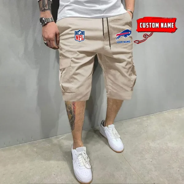 Buffalo Bills Men’s Patched Drawstring Waist Cargo Shorts SPTMPDWCS004 - Image 5