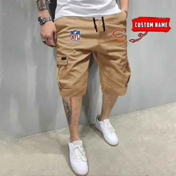 Chicago Bears Men’s Patched Drawstring Waist Cargo Shorts SPTMPDWCS006 - Image 4